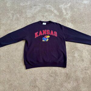 Champion Men's Kansas Jayhawks Dark Blue Sweatshirt Sized Large